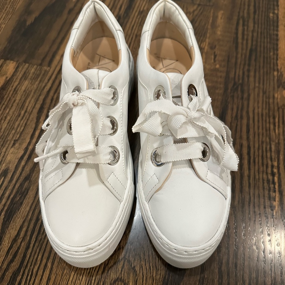 White AGL Sneakers with Ribbon Laces